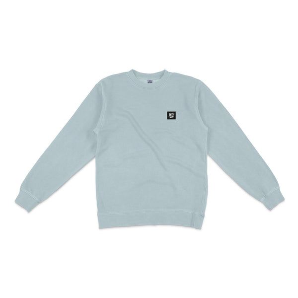 TRC Woven Patch Crewneck Sage Front view on a white background. 