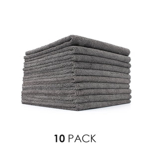 The Rag Company Edgeless 365 Miner Grey Towel Pack of 10 on a white background.