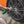 A closeup of a person spraying an orange Porches' tire with Opti-Coat Power Clean. 