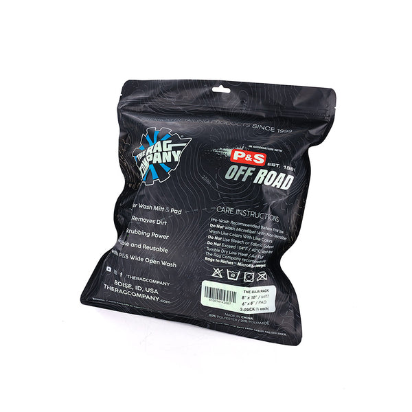 The back of the P & S Baja Pack Packaging on a white background.